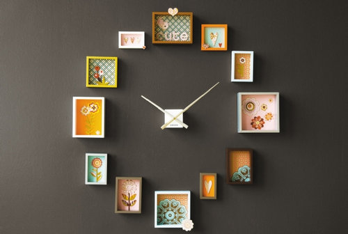 A clever clock made of inexpensive picture frames