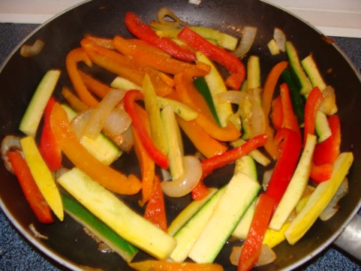 Remember not to crowd the pan when sauteing the vegetables.