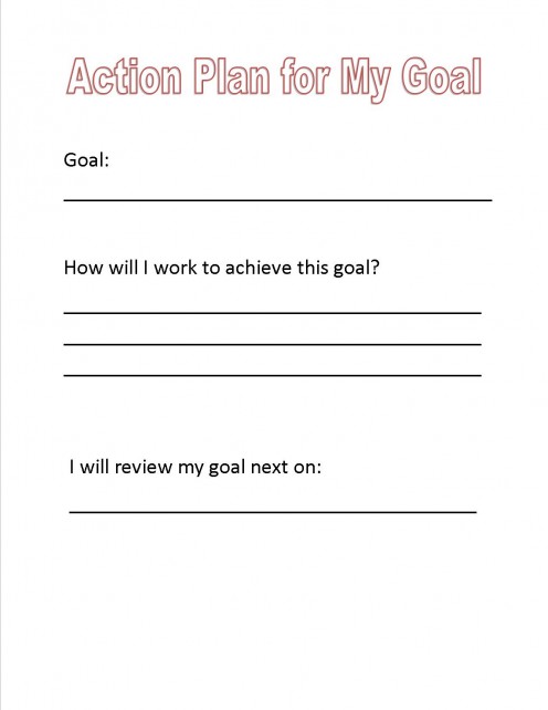 Example of an action plan for kids.