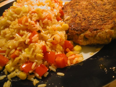 Salmon Patty with rice