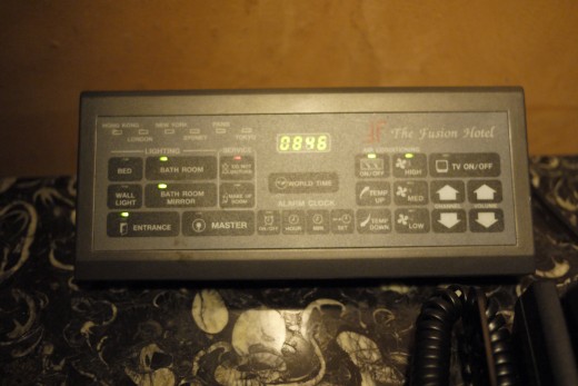One touch  master control panel by the bedside.