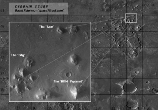 A photograph of Cydonia, Mars (Click to enlarge)