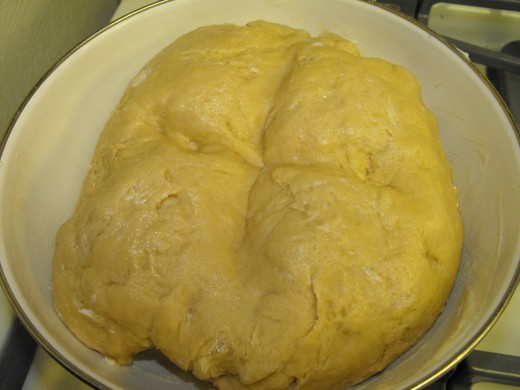 Here's a photo with the sign of the cross in the dough.  