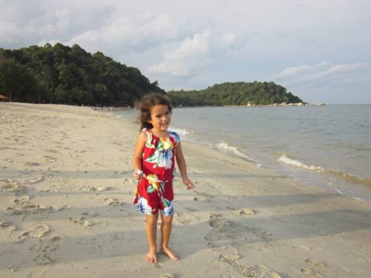 The beautiful sandy beach at Teluk Chempedak