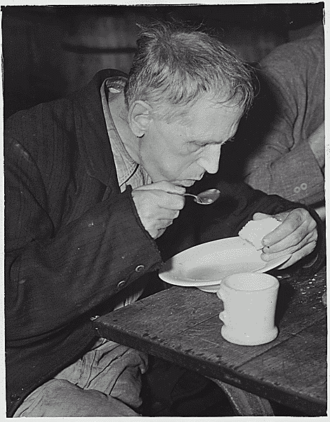 What's old is new again--this old photo illustrates a modern problem (The Volunteers of American Soup Kitchen in Washington, D.C., for the unemployed, 1936. Franklin D. Roosevelt Presidential Library and Museum photograph. Public domain. )
