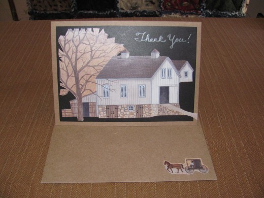 Card made from a "country-type" calendar