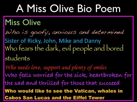 Bio Poem Template Middle School