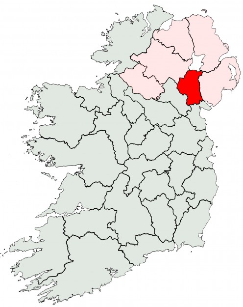 County Armagh highlighted on an outline map of Ireland.