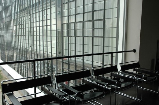 Interior of the Bauhaus Building with Wassily Chairs still being reproduced today.