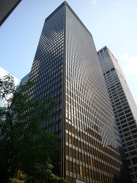 The Seagram Building in New York City was designed by Mies and built in 1958. It is an example of International Style and its functional aesthetic.