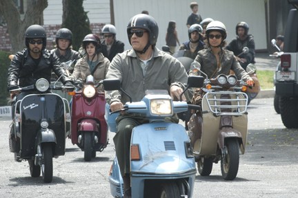 Hanks joins a scooter gang in "Larry Crowne."