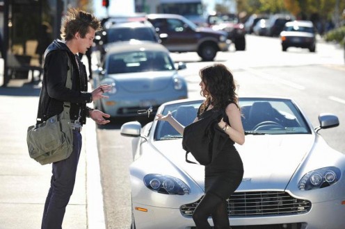 Jane "borrows" her bosses car to juggle school and fashion