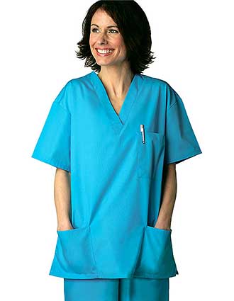 Adar Women V-Neck Two Pockets Nursing Scrubs - 3 Pockets