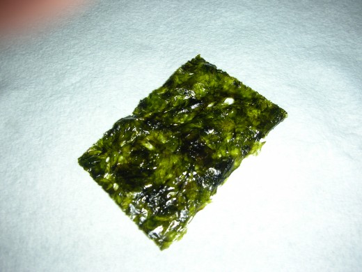 Single sheet of a seaweed snack
