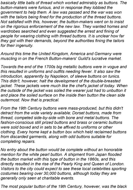 History of the Button-abridged