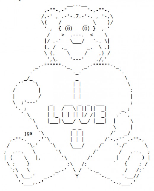 ascii character art heart