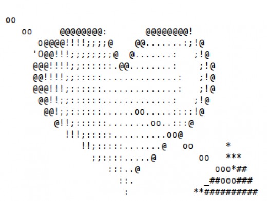 Valentine ASCII Text Art Hearts | hubpages