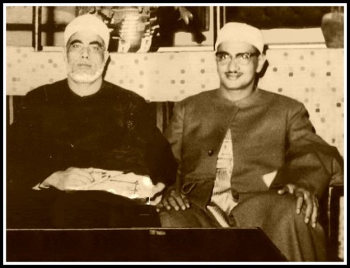 Sheikh Mohammed Sidique Menshawi with Sheikh Mahmoud Khalil Hosary