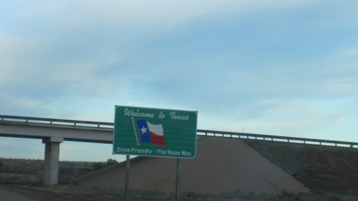 Rolling into Texas on I-40 out of New Mexico.