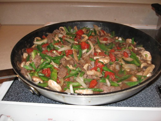 Smothered steak makes a delicious choice over rice or noodles.