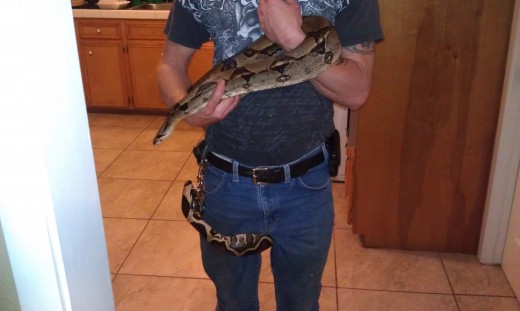 My husband holding Zeus. 