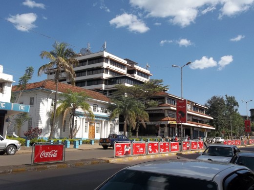 Striking architecture on Oginga Odinga Street