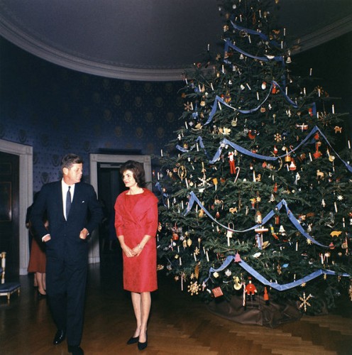 The White House has their own festivities at Christmas.  What a tree.  John and Jackie Kennedy.