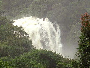 Galaboda Falls in the rainy season.