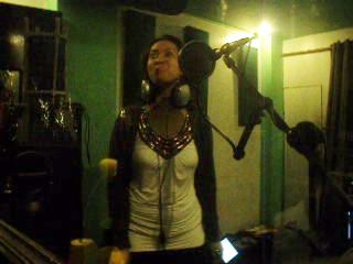 In one of Amihan's recording sessions at Solidbrown Studio.