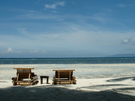 Beach chairs at Ananyana Beach Resort, Bohol, Philippines and not far from Cebu. Copyright Rod Martin, Jr.