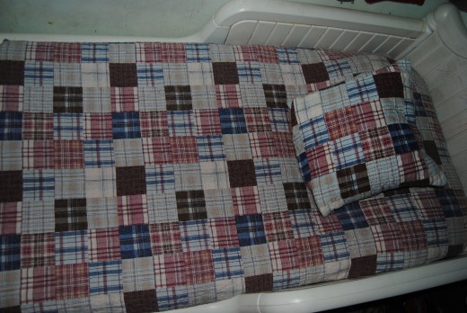 This was a queen-size bedspread. I make two sets, one for each boy!