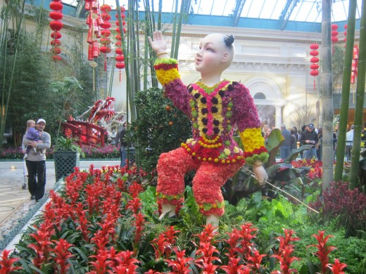 More beautiful flowers and a Chinese child, an important part of the celebration of the Chinese New Year.