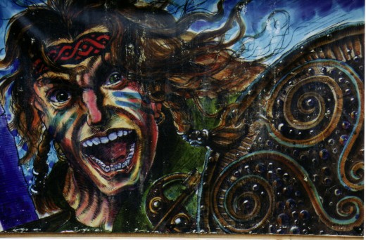 A Mural Near the Giant's Causeway Depicting Finn McCool, the Legendary Irish Giant.