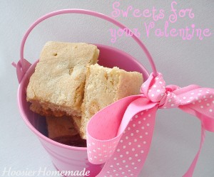 Blond Brownies in a painted bucket. Bucket can be used as pencil holder after eating treat.