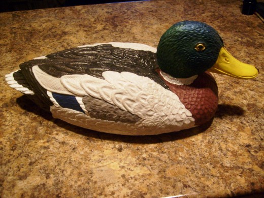 The already female imprinted feathers made this hard to create into a male duck.  But I choose to create my own design and incorporate the male colors anyways.