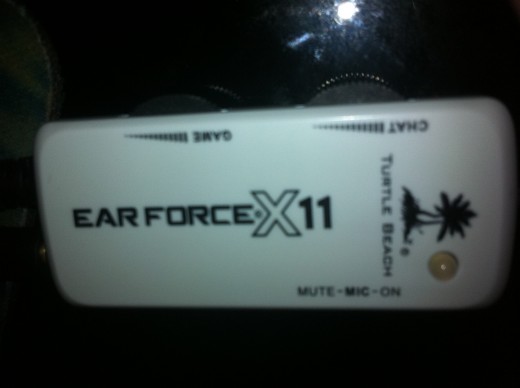 The volume controller on the X11 headset lets you control the game audio and your chat audio separately.