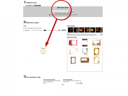 Load your favorite photo and add an unique frame
