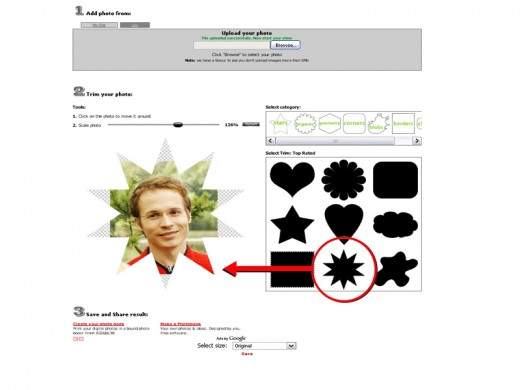 Load your picture and select the shape