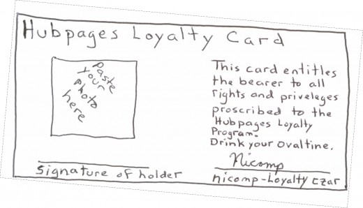 Here is your free HubLoyalty card. Cherish it. 