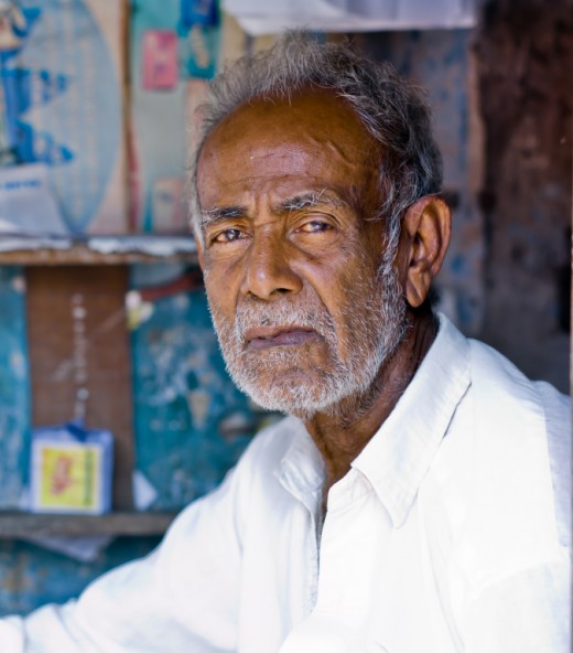 Old man with white beard (Southern India).