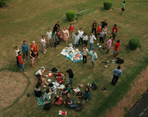 A picnic in Lodhi Garden with family and friends - the kids are not in pics as they have gone to play in the nearby area.
