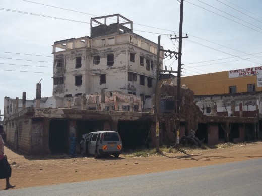 another burnt out building four years after the post election violence