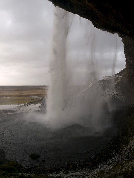 Behind the falls at Seljalandsfoss