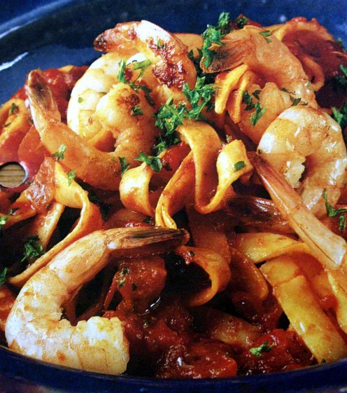 Fettucine with Spicy Seafood Sauce