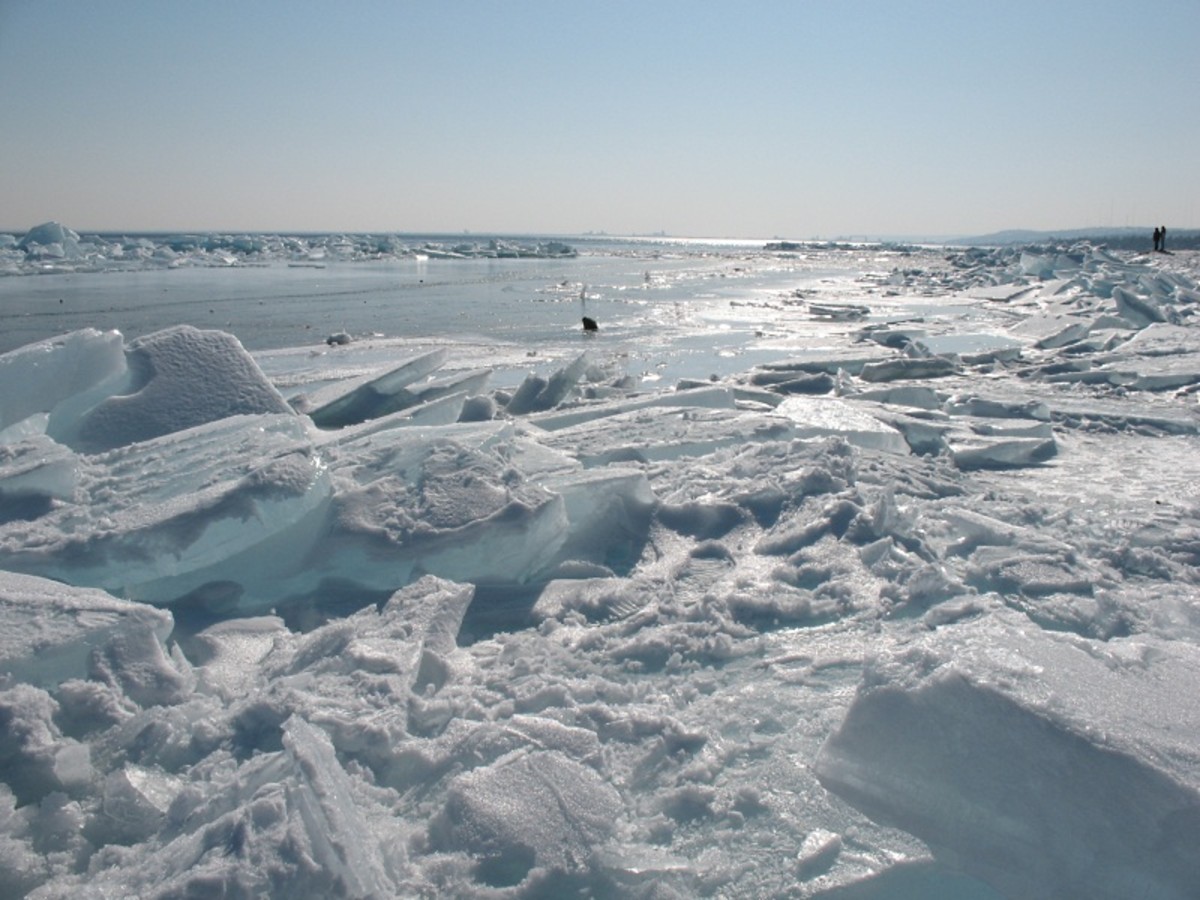 Blue ice flats, North Shore of Lake Superior.