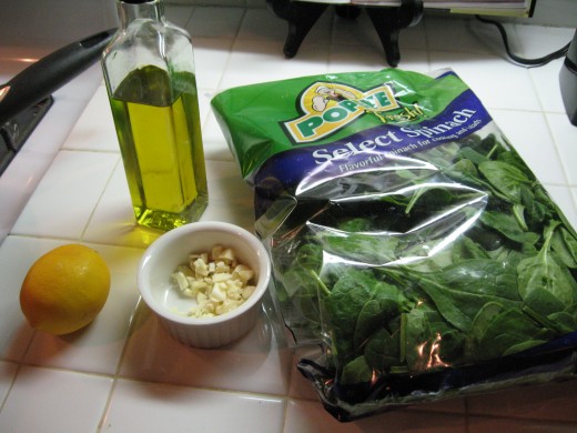 What you need to make fresh saute spinach