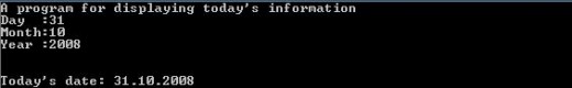 The Output of the above program