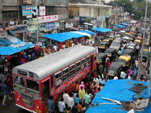 Traffic in a suburban area