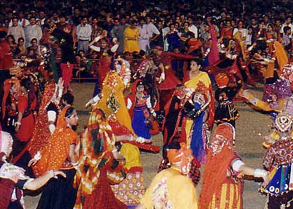 Dandiya Raas -  Colorful dancing by teen agers for nav ratri  (nine nights ) devoted to Radha and Krishna and their love