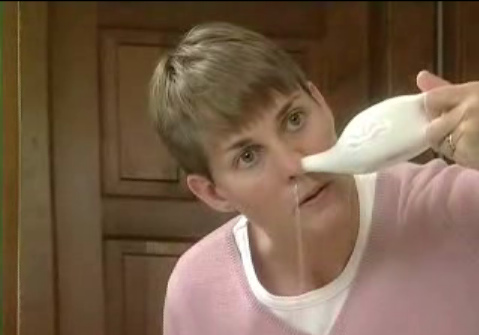 Using a neti pot